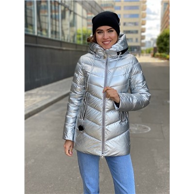 Женская зимняя куртка 263 (012) серебристая