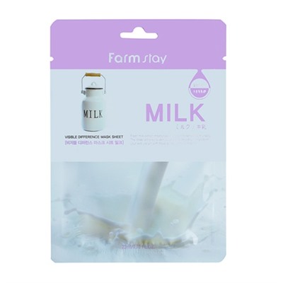 Тканевая маска для лица с молочными протеинами FarmStay Visible Difference Mask Sheet Milk