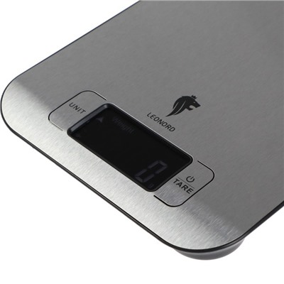 Весы кухонные Leonord LE-1705, электронные, до 5 кг, LCD дисплей, серебристые