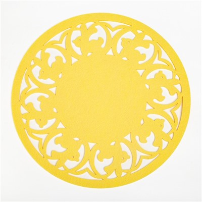 Салфетка декоративная Доляна«Пасха», цвет жёлтый,d 30 см, 100% п/э