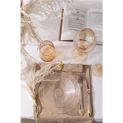 Набор стеклянных стаканов низких Magistro «Иллюзия», 450 мл, 9,5×11,5 см, 6 шт, цвет бронзовый
