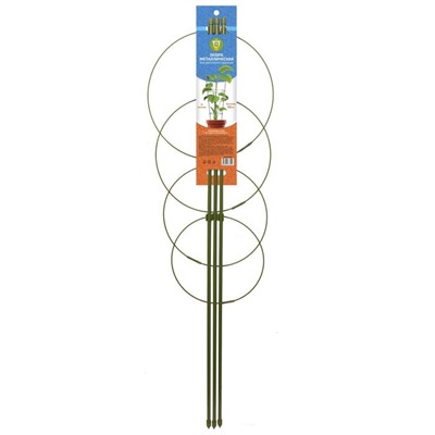 Опора для растений, 4 кольца, h = 90 см, d = 26-24-22-20 см, металл