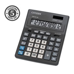 Калькулятор настольный 14-разрядный, Citizen / Eleven Business Line CDB1401BK, двойное питание, 155 х 205 х 35 мм, чёрный, МИКС