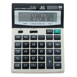 Калькулятор настольный, 12 - разрядный, CT - 912, двойное питание, большой