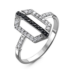 Серебряное кольцо с бесцветными фианитами - 1205