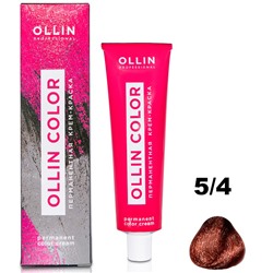 Перманентная крем-краска для волос  COLOR 5/4 Ollin 100 мл