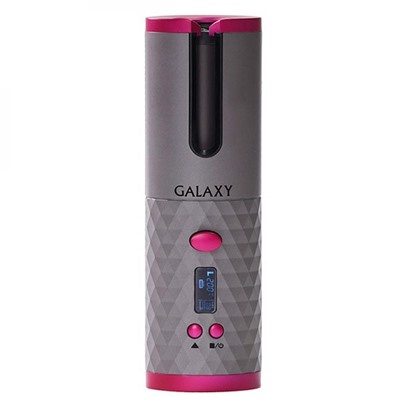 Плойка стайлер для завивки волос аккумуляторная 50 Вт d-19 мм керамич покрытие сиренев Galaxy (1/20)