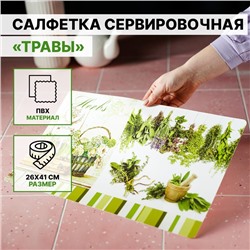 Салфетка сервировочная на стол «Травы», 26×41 см
