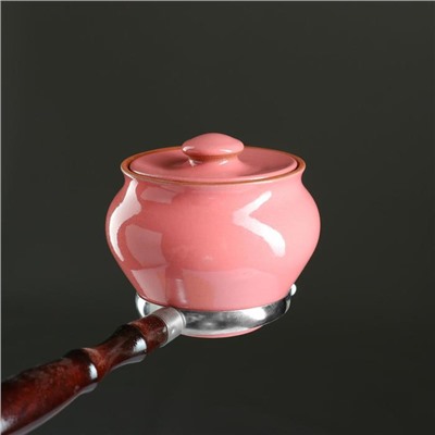 Набор "Вятская керамика Трио" 0,6 л х 3 шт + ухват, розовый