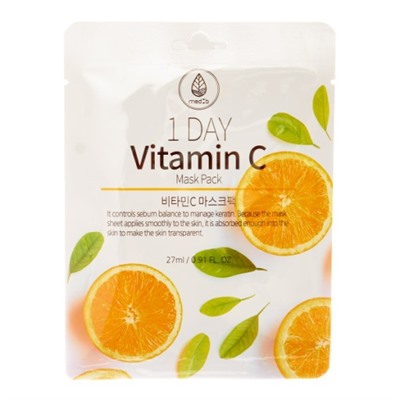 Тканевая маска для лица с витамином С MEDB 1 Day Vitamin C Mask Pack
