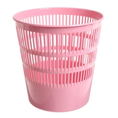 Корзина для бумаг и мусора ErichKrause Pastel, 12 литров, пластик, сетчатая, розовая