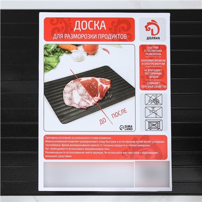 Противень для разморозки продуктов Доляна, 35,5×20,5 см, цвет чёрный