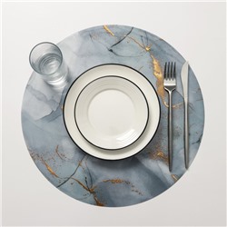 Салфетка сервировочная на стол «Камень», d=38 см, цвет серый