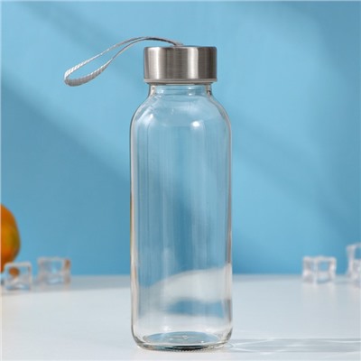 Бутылка для воды стеклянная в чехле «У моря», 300 мл, h=17,5 см, рисунок МИКС