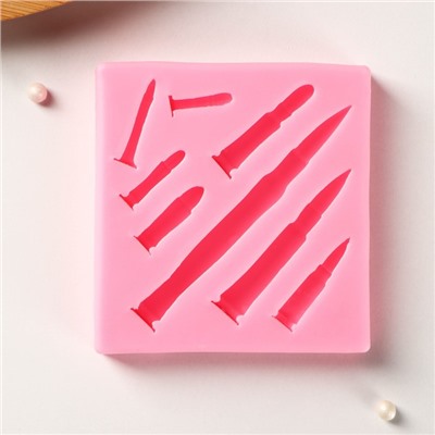 Молд Доляна «Гильзы», 7,5×7,2×1,2 см, цвет розовый