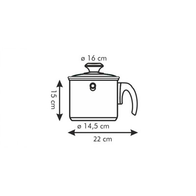 Кастрюля с двойными стенками с крышкой, 16 см, 2 л
