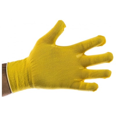 Перчатки нейлоновые, вязка класс 13, размер 9, жёлтые