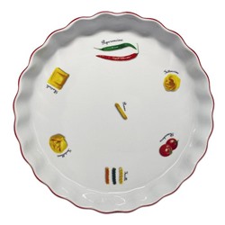 Блюдо круглое, декор «Паста» 30 см