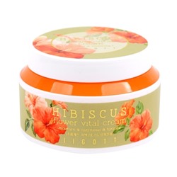 Крем для лица с экстрактом гибискуса JIGOTT HIBISCUS FLOWER VITAL CREAM