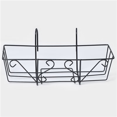 Подставка для цветов балконная Доляна «Ренессанс» 45,5×12×20 см, цвет чёрный