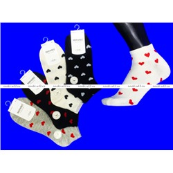 МИНИBS носки женские укороченные "Сердечки" арт. НЕ 03-7
