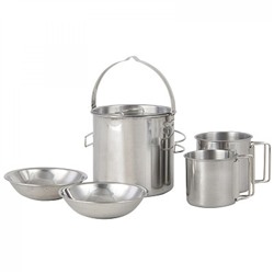 Набор металлической походной посуды 5 предметов котелок+кружка+миски Camp-S13 Ecos (1/24)