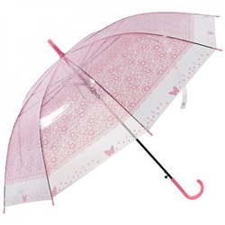Зонт трость женский 71 см d 90 см полуавтоматический розовый Basic Рыжий Кот (1/100)