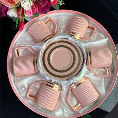 Чайный набор Lenardi, 12 предметов, 240 мл, цвет розовый