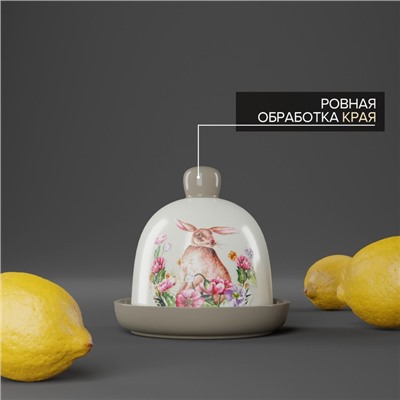 Лимонница Доляна «Зайка», 9×9 см, цвет белый