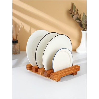 Подставка-сушилка для крышек,разделочных досок и тарелок "Adelica", 18×21×14 см, дуб