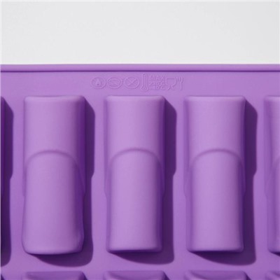 Форма силиконовая для выпечки Доляна «Батончик», 30×17,5 см, 20 ячеек (6,5×2,5×2 см), цвет МИКС