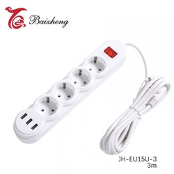 Удлинитель 4 гнезда 3 м 3 портов usb Baizheng (1/1)