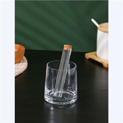 Сито стеклянное для заваривания с пробкой из бамбука BellaTenero «Алхимия», 2×12 см, набор, 12 шт