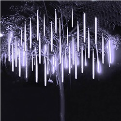 Светодиодная гирлянда - падающий снег, 2,5м, 7 ламп, цвет белый (220в,длина 1 лампы 45см)
