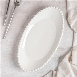 Блюдо керамическое «Классика», 32×17×6 см, цвет белый