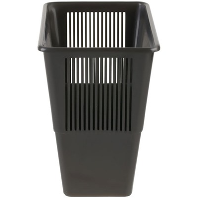 Корзина для бумаг и мусора Стамм, 12 литров, пластик, сетчатая, прямоугольная, черная