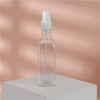 Бутылочка для хранения, с распылителем, 145 мл, цвет белый/прозрачный
