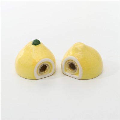 Набор для специй на подставке «Лимон», 2 предмета: солонка 30 мл, перечница 30 мл, цвет жёлтый