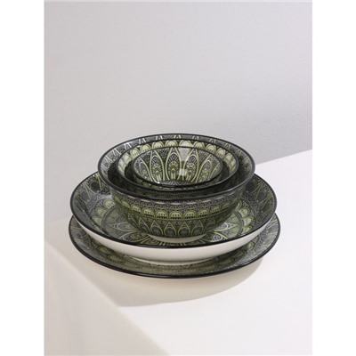 Тарелка керамическая Доляна «Мирсоле», d=21,7 см, цвет зелёный