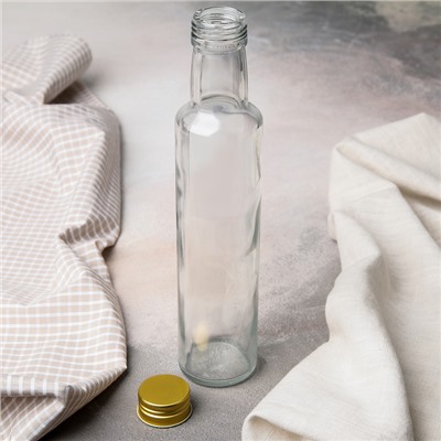 Бутыль стеклянная для соусов и масла с металлической крышкой «Феб», 280 мл, 5×23 см