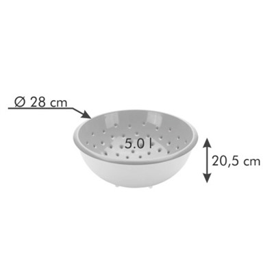 Дуршлаг с чашей, d=28 см, 5 л