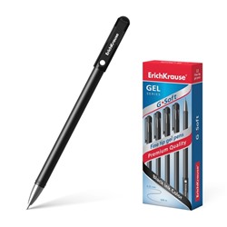 Ручка гелевая ErichKrause G-Soft, с покрытием Soft Touch, чернила чёрные, узел 0.38 мм, длина линии письма 600 метров