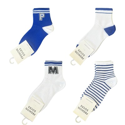 Хлопковые носки FASHION SOCKS (бело-синие)