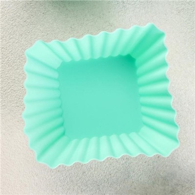 Набор форм для выпечки силиконовых Доляна «Риб.Квадрат», 6 шт, 7×3,5 см, цвет МИКС