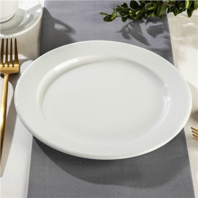 Тарелка фарфоровая десертная CORAL, d=21 см, цвет белый