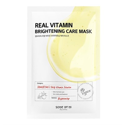 Тканевая маска для лица с витаминами SOME BY MI REAL VITAMIN BRIGHTENING CARE MASK