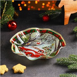 Салатник стеклянный Доляна «Новогоднее настроение», 19×3,7 см