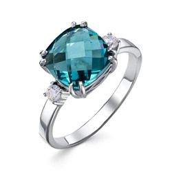 Серебряное кольцо с голубым фианитом - 1310