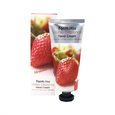 Увлажняющий крем для рук с экстрактом клубники FarmStay Visible Difference Hand Cream Strawberry