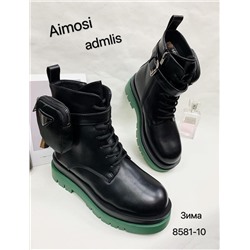 Женские ботинки 8581-10 черно-зеленые